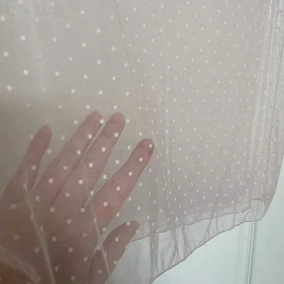 Victoria’s Secret short sleeve picot dot mesh top size Large- ballet pink - Picture 4 of 5